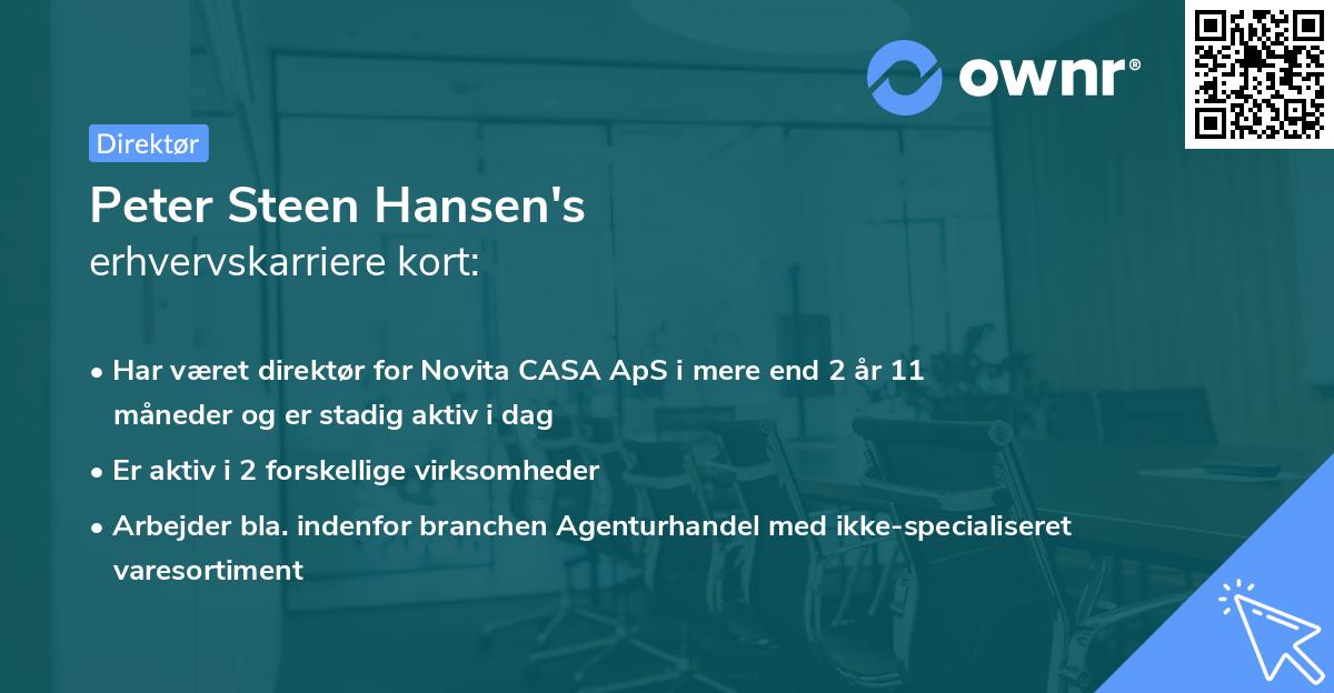 Peter Steen Hansen's erhvervskarriere kort