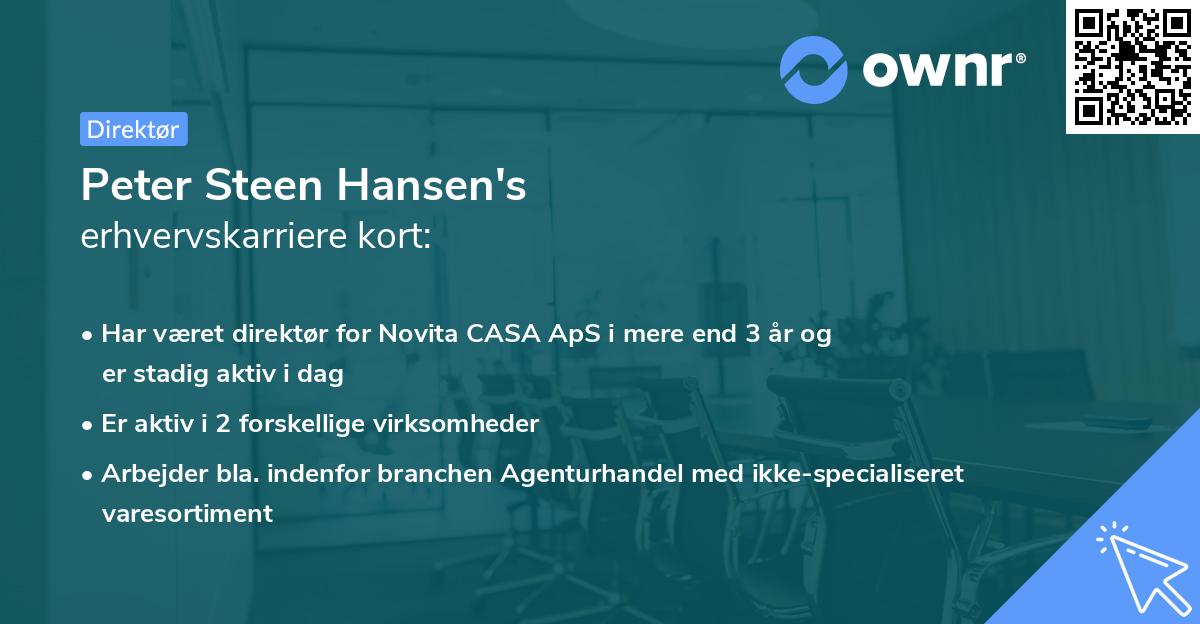 Peter Steen Hansen's erhvervskarriere kort