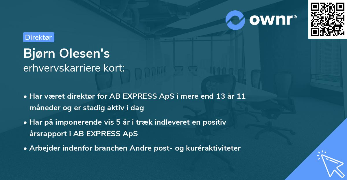 Bjørn Olesen's erhvervskarriere kort