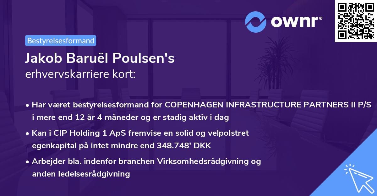 Jakob Baruël Poulsen's erhvervskarriere kort