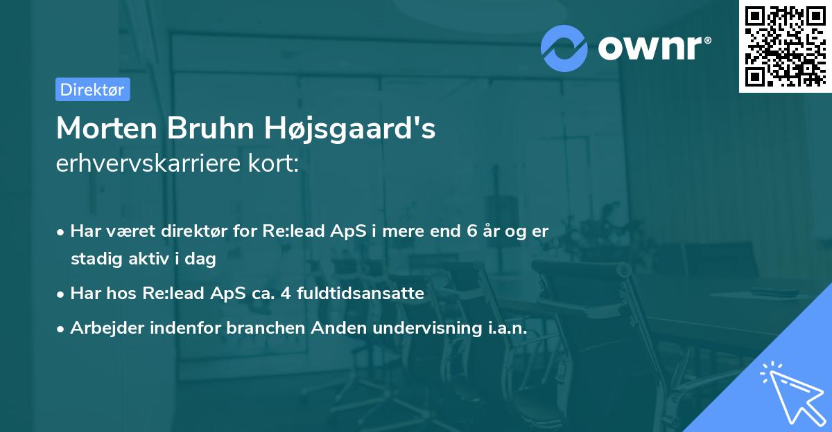 Morten Bruhn Højsgaard's erhvervskarriere kort