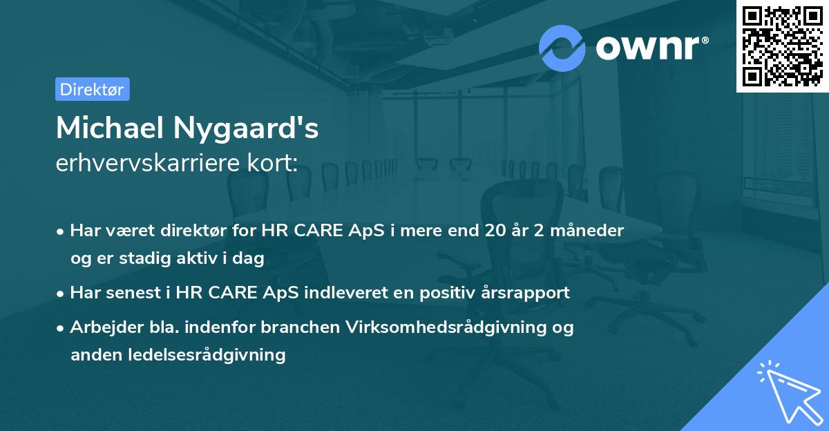 Michael Nygaard's erhvervskarriere kort