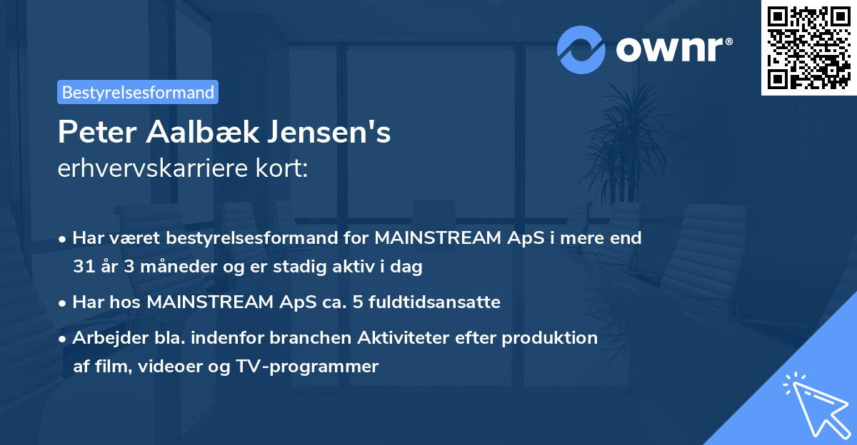 Peter Aalbæk Jensen's erhvervskarriere kort