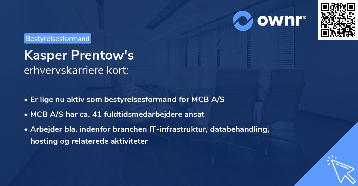 Kasper Prentow's erhvervskarriere kort