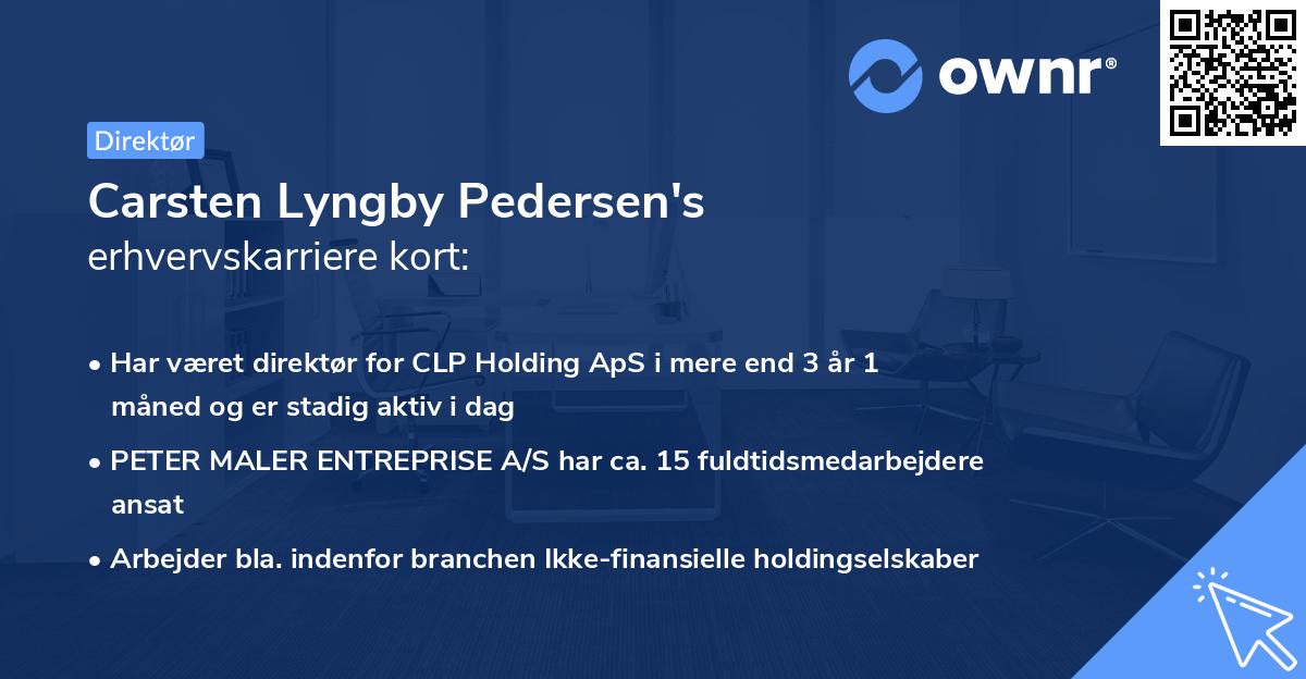 Carsten Lyngby Pedersen's erhvervskarriere kort