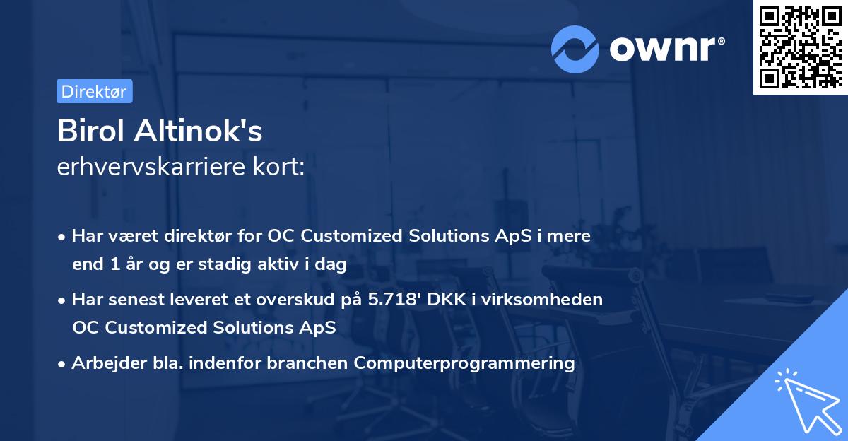 Birol Altinok's erhvervskarriere kort