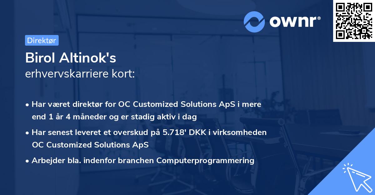 Birol Altinok's erhvervskarriere kort