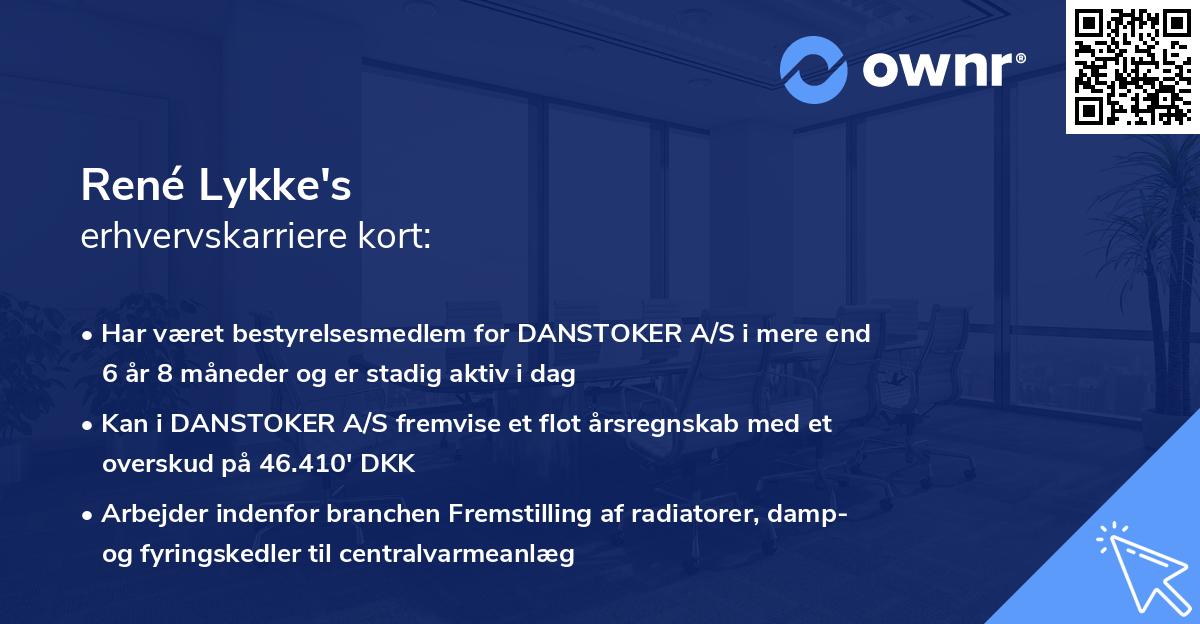 René Lykke's erhvervskarriere kort