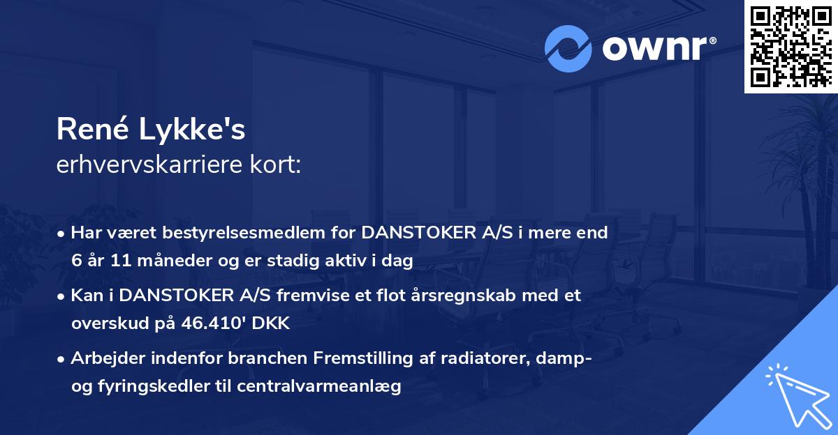 René Lykke's erhvervskarriere kort