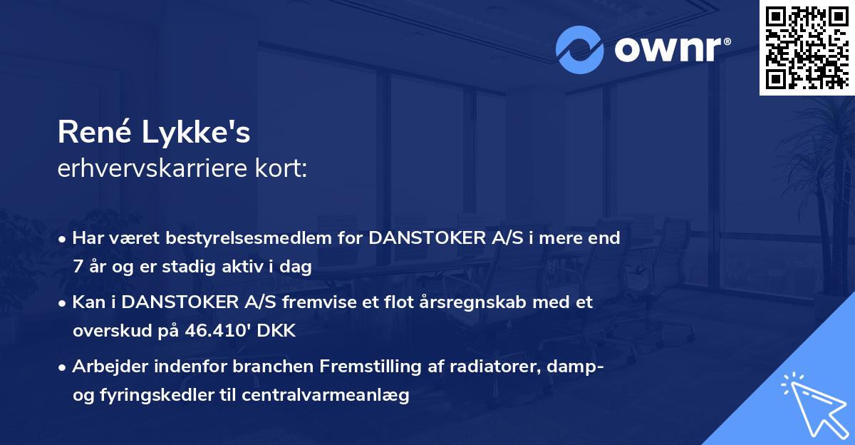 René Lykke's erhvervskarriere kort