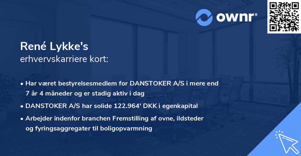 René Lykke's erhvervskarriere kort