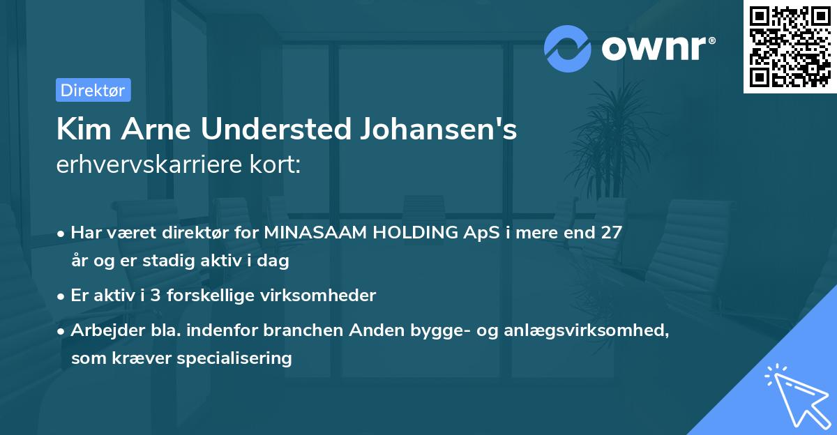 Kim Arne Understed Johansen's erhvervskarriere kort