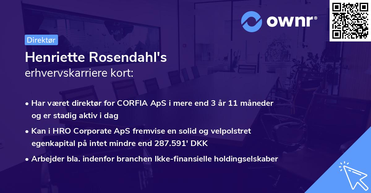 Henriette Rosendahl's erhvervskarriere kort