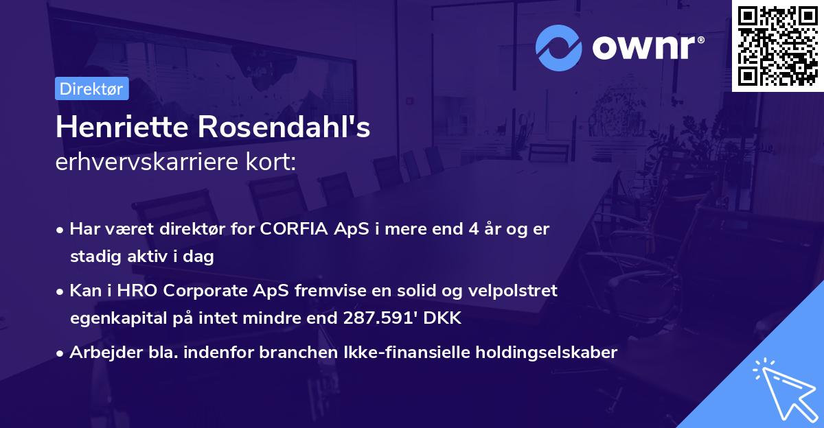 Henriette Rosendahl's erhvervskarriere kort