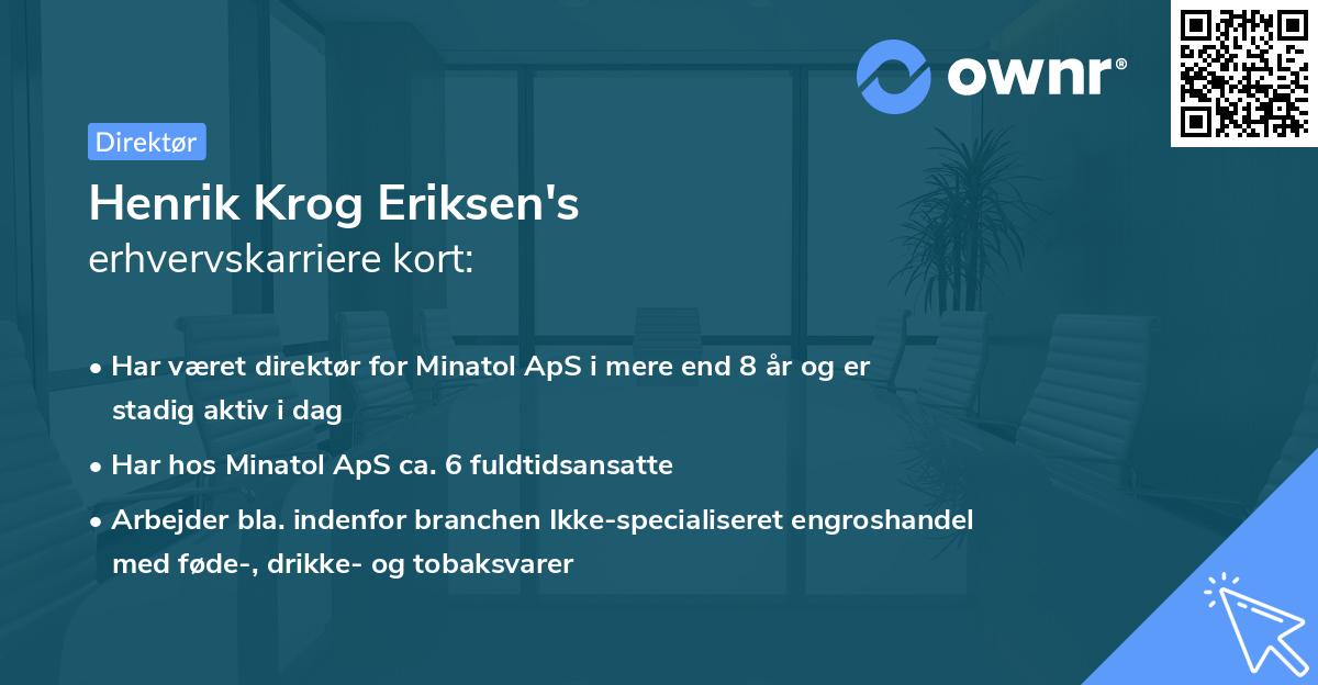 Henrik Krog Eriksen's erhvervskarriere kort