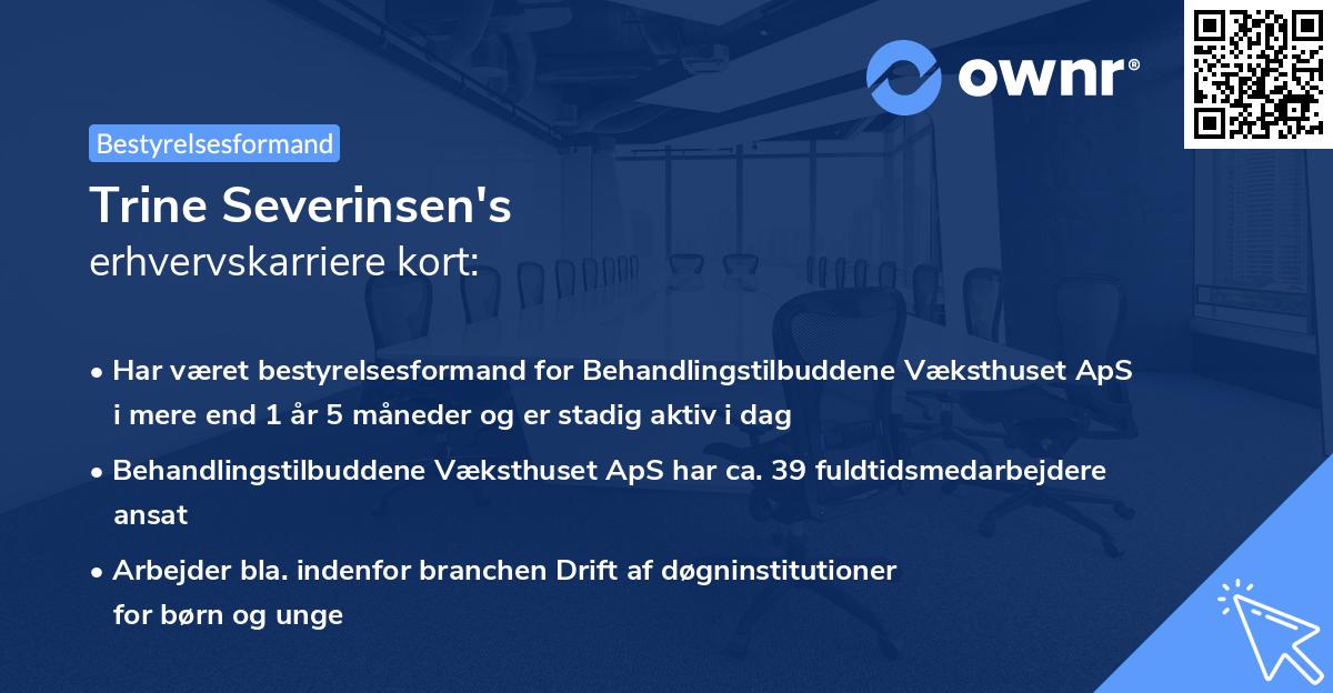 Trine Severinsen's erhvervskarriere kort