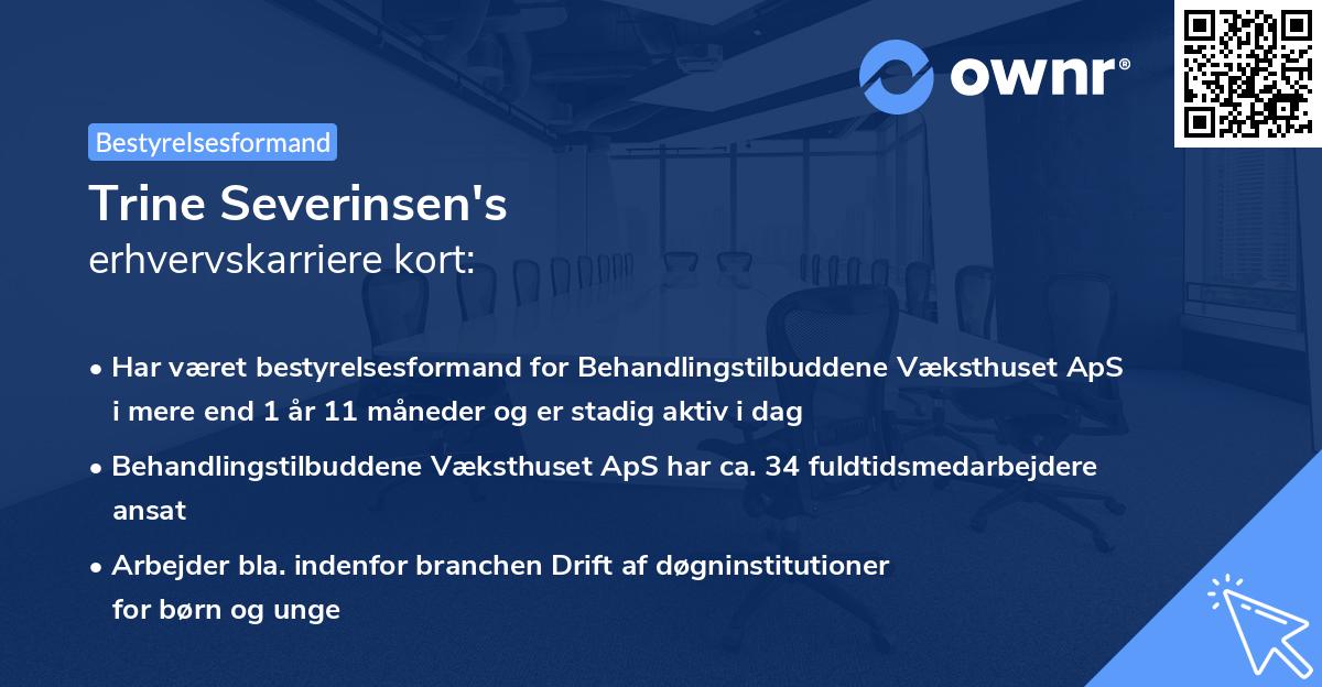 Trine Severinsen's erhvervskarriere kort