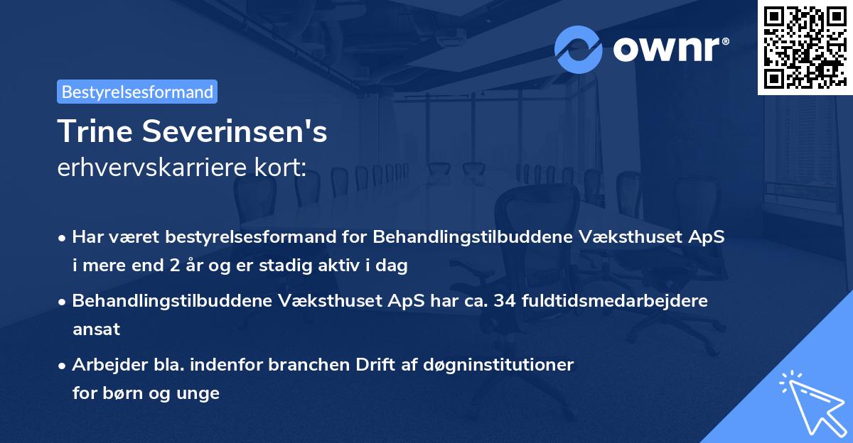Trine Severinsen's erhvervskarriere kort