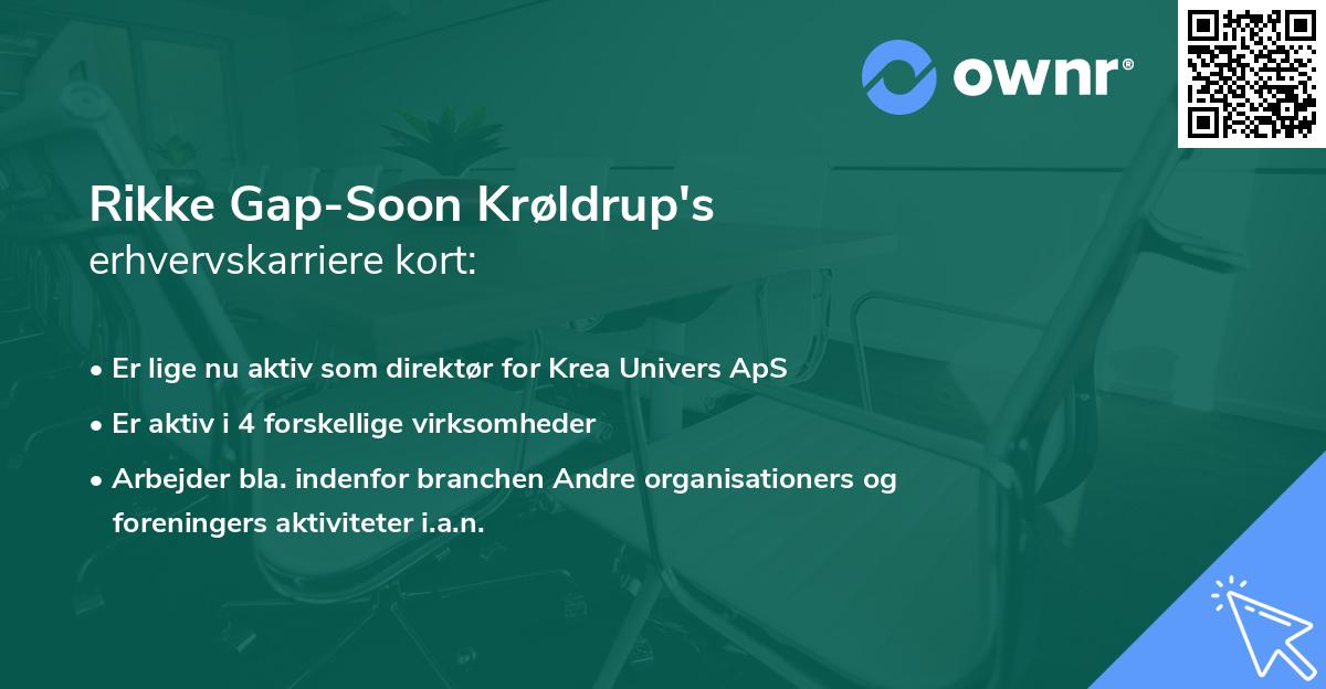 Rikke Gap-Soon Krøldrup's erhvervskarriere kort