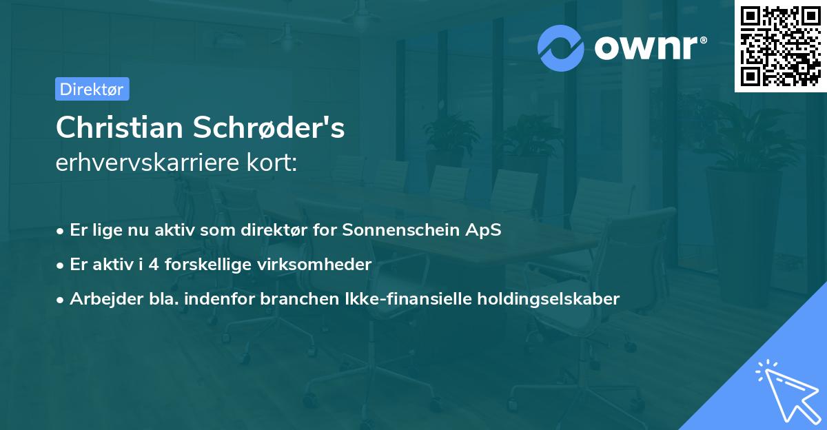 Christian Schrøder's erhvervskarriere kort