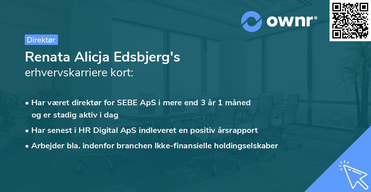 Renata Alicja Edsbjerg's erhvervskarriere kort