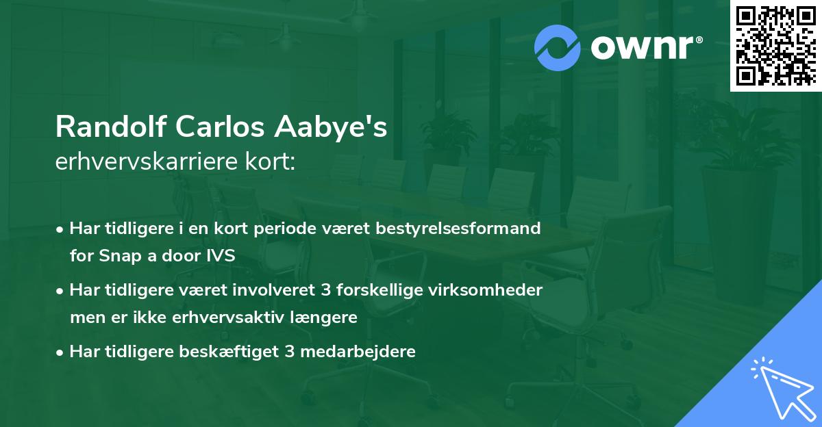 Randolf Carlos Aabye's erhvervskarriere kort