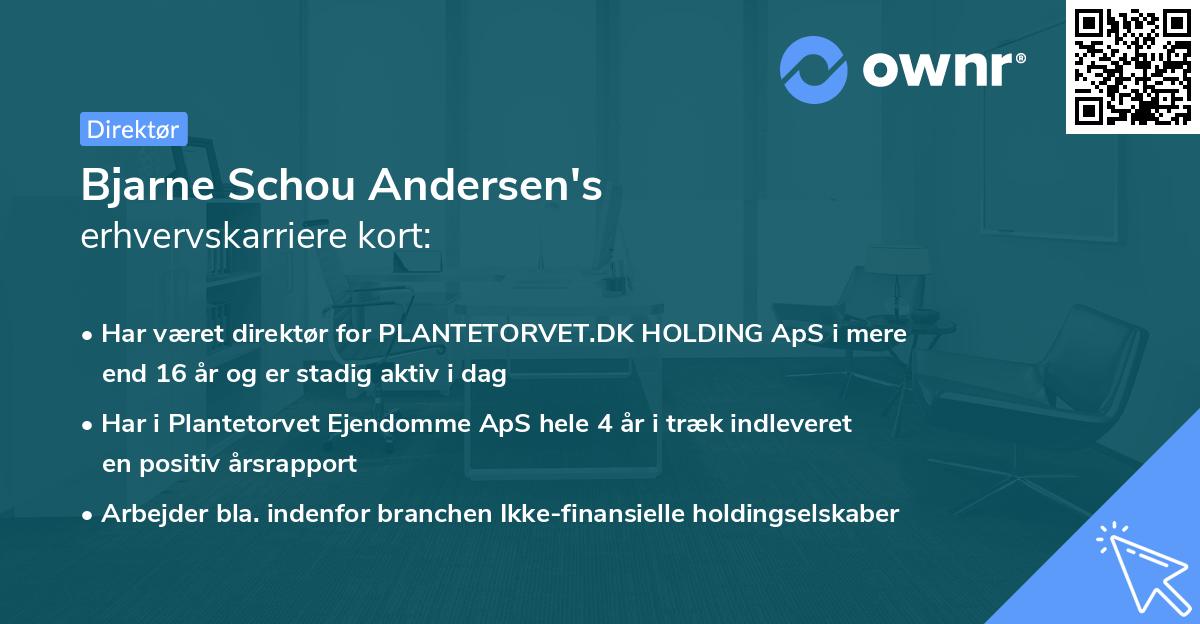 Bjarne Schou Andersen's erhvervskarriere kort