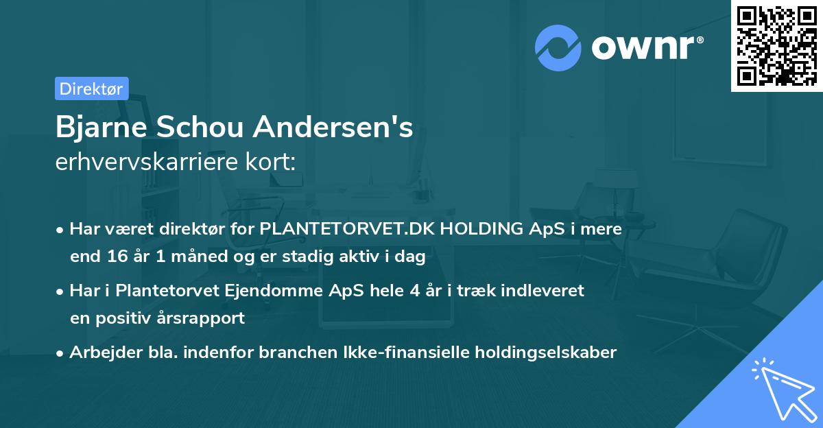 Bjarne Schou Andersen's erhvervskarriere kort