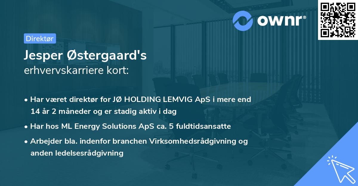 Jesper Østergaard's erhvervskarriere kort