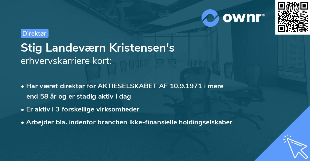 Stig Landeværn Kristensen's erhvervskarriere kort