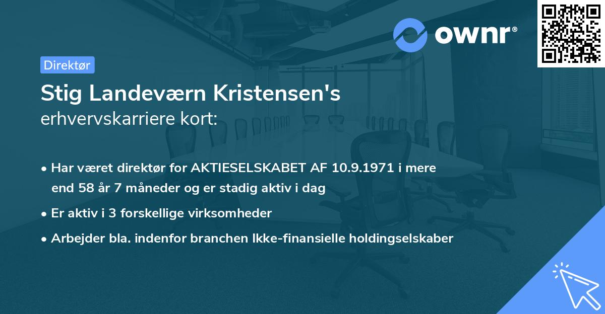 Stig Landeværn Kristensen's erhvervskarriere kort