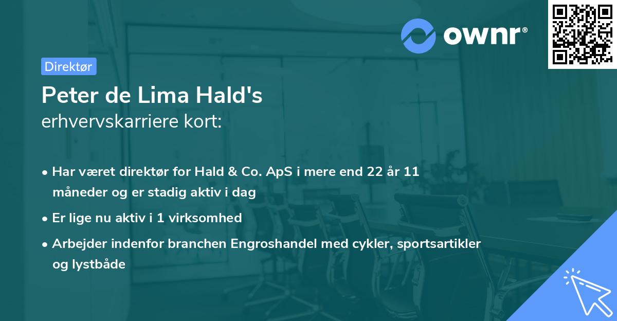 Peter de Lima Hald's erhvervskarriere kort