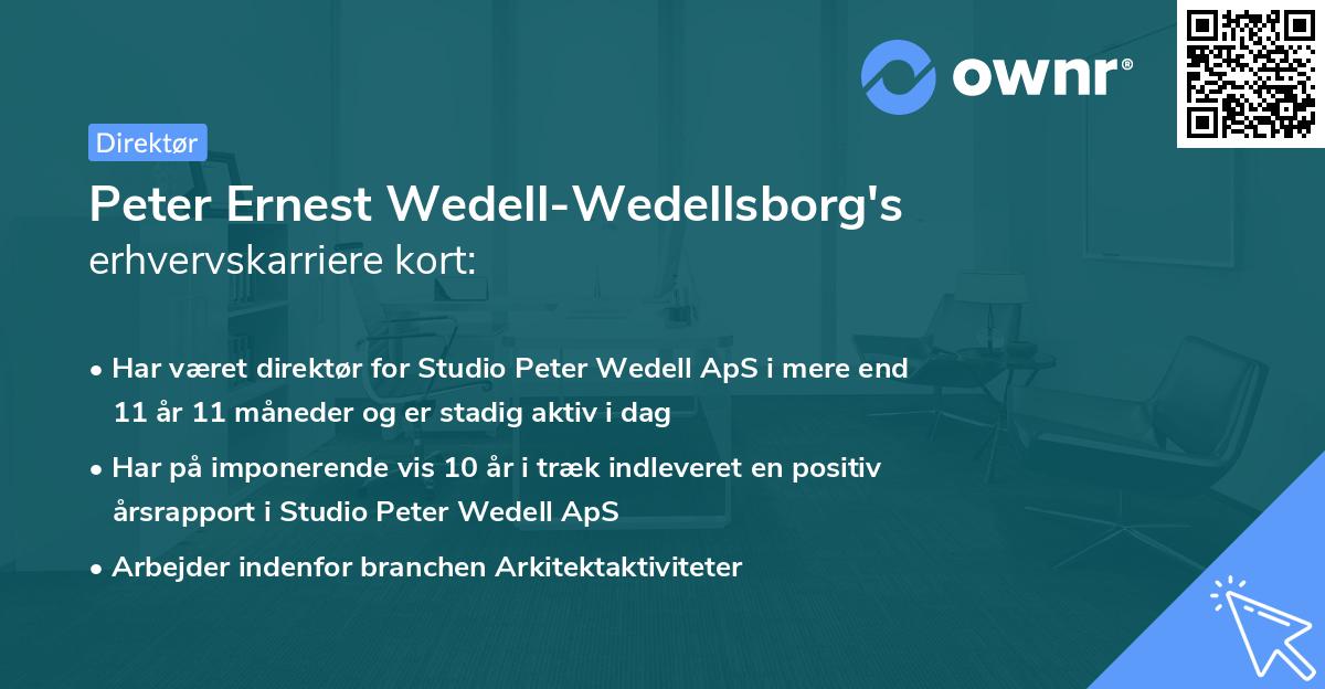 Peter Ernest Wedell-Wedellsborg's erhvervskarriere kort