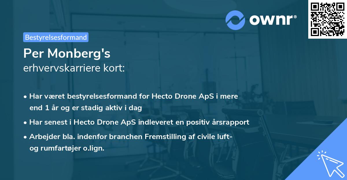 Per Monberg's erhvervskarriere kort