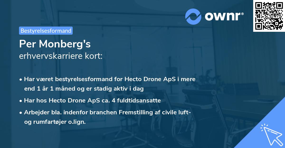 Per Monberg's erhvervskarriere kort