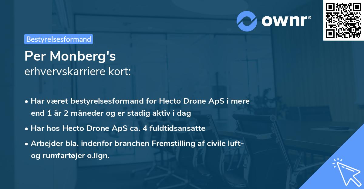 Per Monberg's erhvervskarriere kort