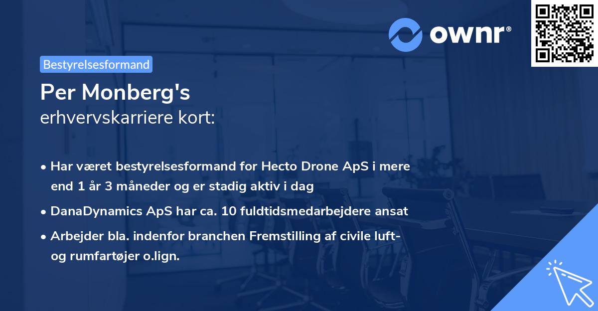 Per Monberg's erhvervskarriere kort