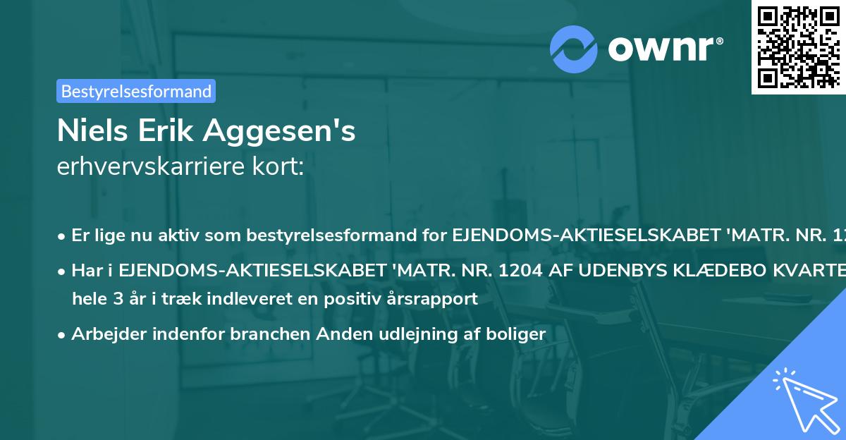 Niels Erik Aggesen's erhvervskarriere kort