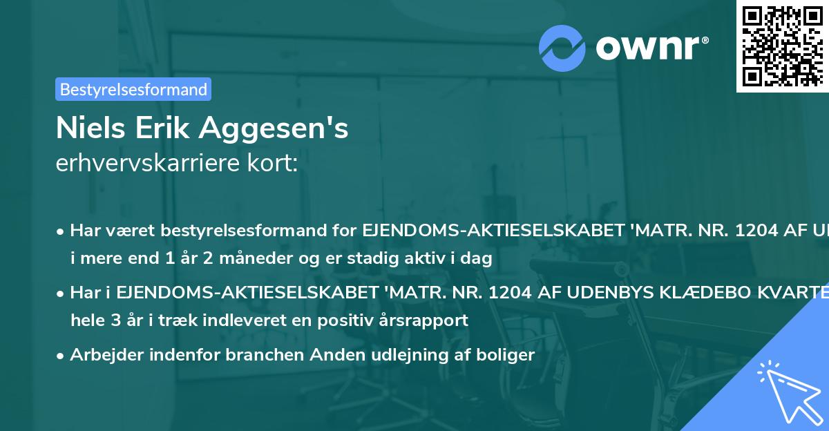 Niels Erik Aggesen's erhvervskarriere kort