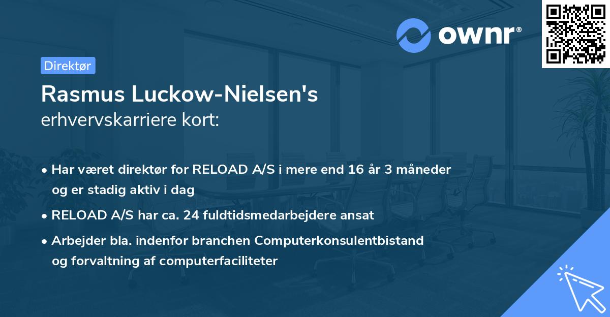 Rasmus Luckow-Nielsen's erhvervskarriere kort