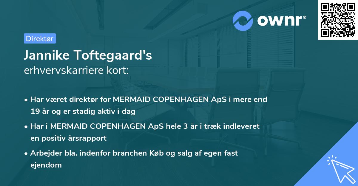 Jannike Toftegaard's erhvervskarriere kort