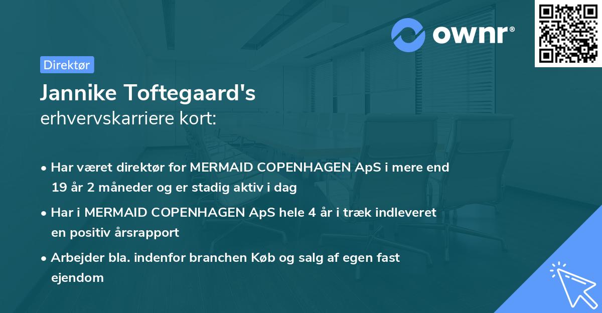 Jannike Toftegaard's erhvervskarriere kort