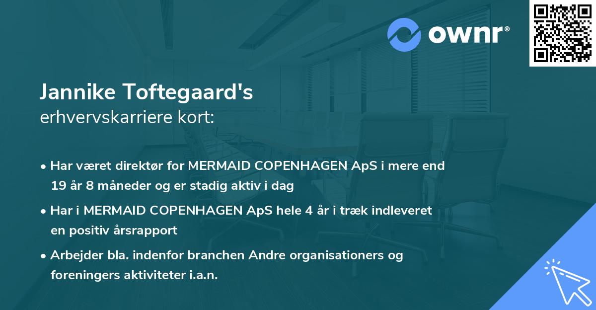 Jannike Toftegaard's erhvervskarriere kort
