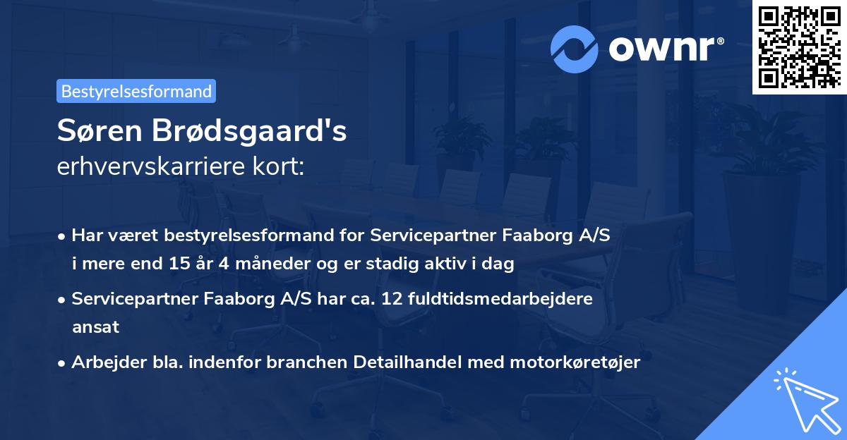 Søren Brødsgaard's erhvervskarriere kort