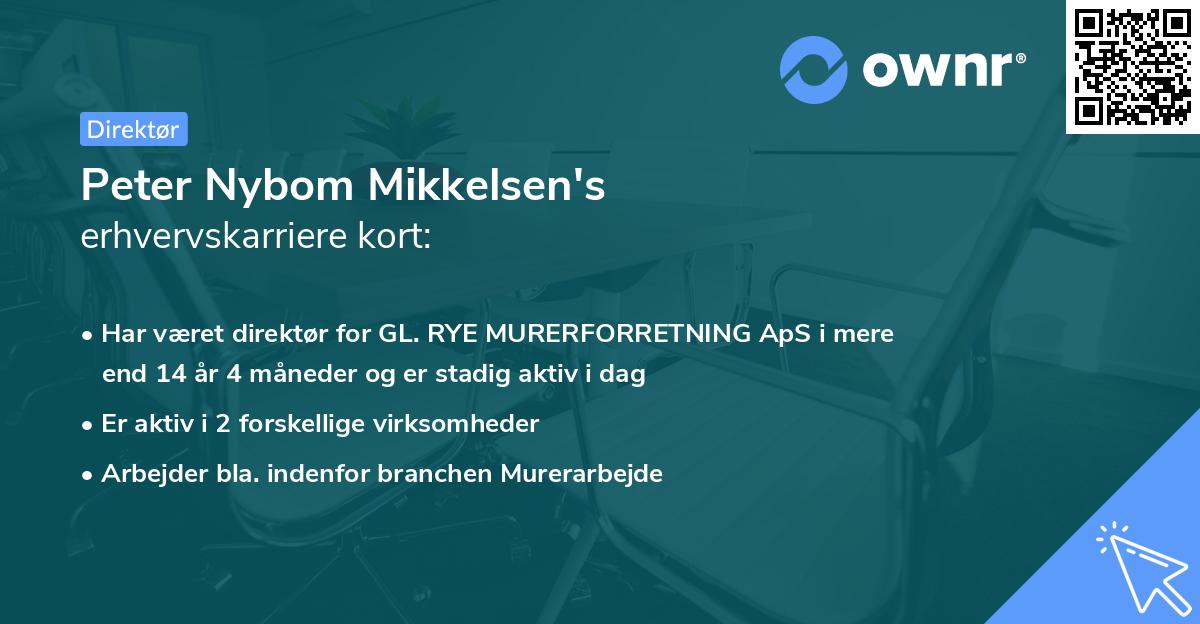 Peter Nybom Mikkelsen's erhvervskarriere kort