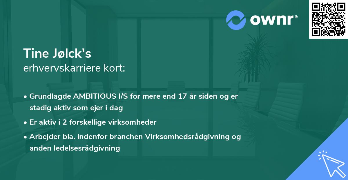 Tine Jølck's erhvervskarriere kort