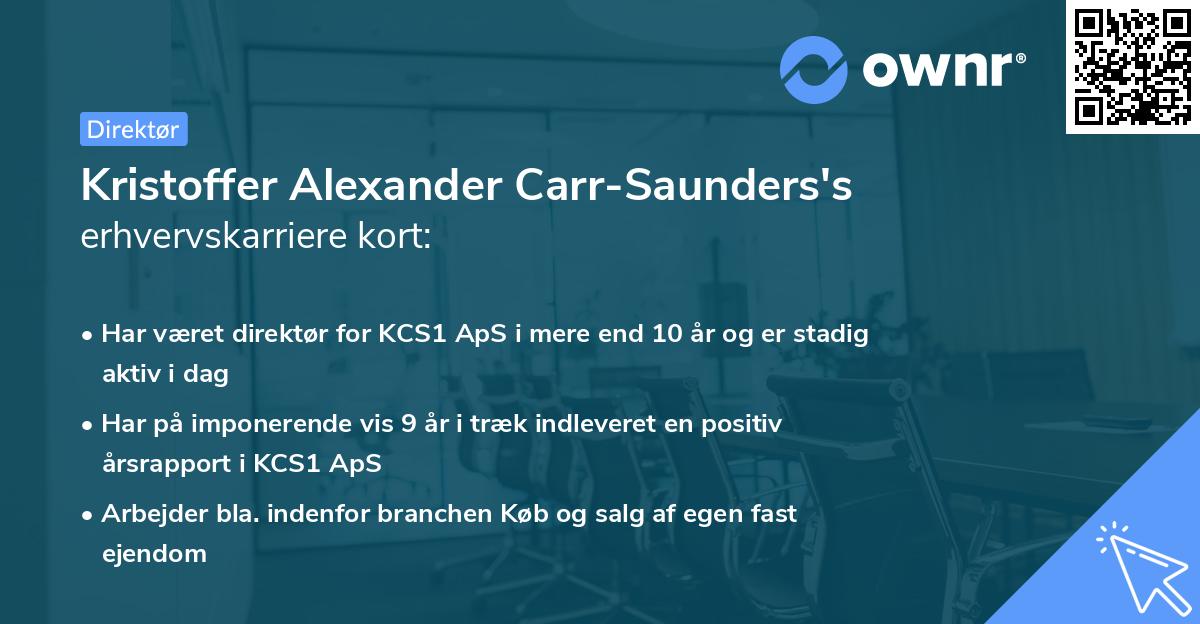 Kristoffer Alexander Carr-Saunders's erhvervskarriere kort
