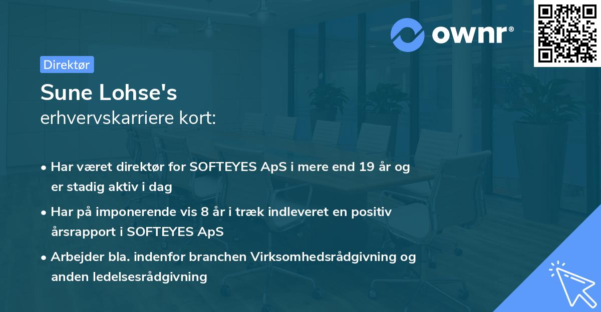 Sune Lohse's erhvervskarriere kort