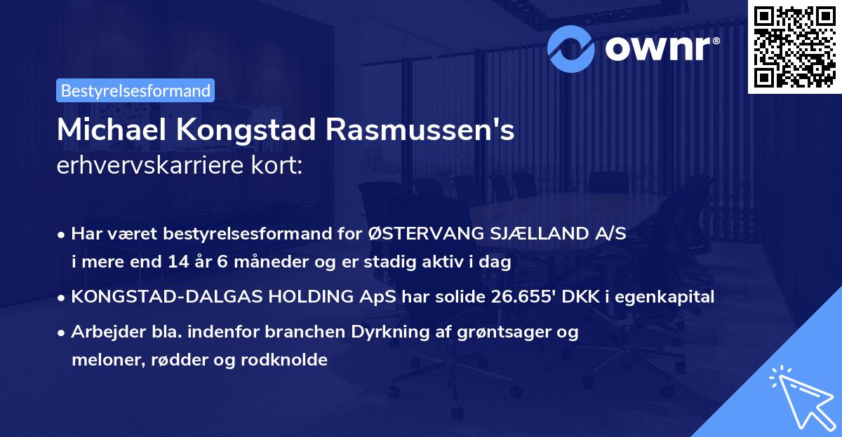 Michael Kongstad Rasmussen's erhvervskarriere kort
