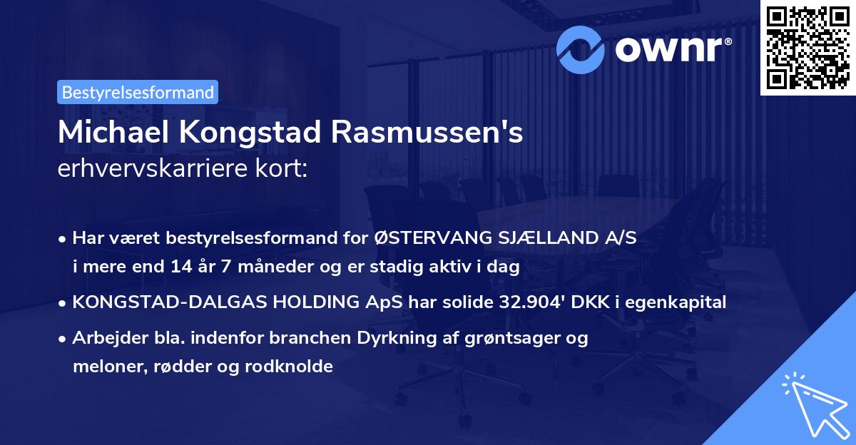 Michael Kongstad Rasmussen's erhvervskarriere kort